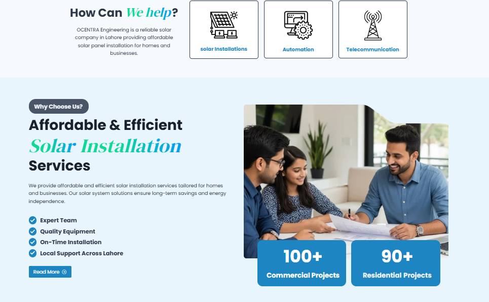 Solar Energy Corporate Website Development